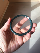 Load image into Gallery viewer, 60mm Certified Type A 100% Natural dark green/blue/gray with Guatemala slim round cut Jadeite bangle BG205-8850
