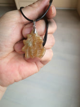 Load image into Gallery viewer, 100% Natural light sugar yellow/green jadeite Jade blessed fortune pendant BG6
