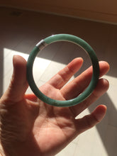 Load image into Gallery viewer, 59.5mm Certified Type A 100% Natural light green/blue/gray Guatemala slim round cut Jadeite bangle BP220-3800
