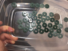 Load image into Gallery viewer, 15mm Type A 100% Natural blue light green dark green gray Guatemala Jadeite Jade Safety Guardian Button donuts Pendant group AU82
