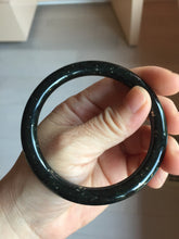 Load image into Gallery viewer, 58.6mm 100% Natural Dark Green/Black Meteorite Starry Night Sky Galaxy Nephrite Bangle HN181-0565
