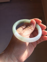 Load image into Gallery viewer, 54.5mm Certified type A 100% Natural green white light purple half mountain half water two-tone(半山半水) Jadeite bangle PE23-5466
