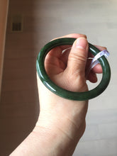 Load image into Gallery viewer, 60mm certified 100% Natural dark green/black round cut nephrite (碧玉)  bangle HN65-9156
