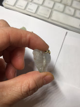 Load image into Gallery viewer, 100% Natural type A icy watery light green purple red (FU LU SHOU) Jadeite Jade butterfly pendant PH113-3
