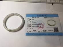 Load image into Gallery viewer, 60mm certified Type A 100% Natural light green white brown Fragrance of Osmanthus in August(八月桂花)Jadeite Jade bangle PA72-6314
