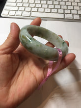 Load image into Gallery viewer, 59.2mm Type A 100% Natural light green brown chubby autumn leaves jadeite jade bangle G55
