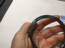 Load image into Gallery viewer, 60.5mm Certified Type A 100% Natural dark green blue gray black slim round cut Guatemala Jadeite bangle PC176-2056
