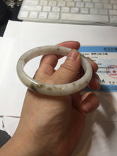 Load image into Gallery viewer, 60mm certified Type A 100% Natural light green white brown Fragrance of Osmanthus in August(八月桂花)Jadeite Jade bangle PA72-6314
