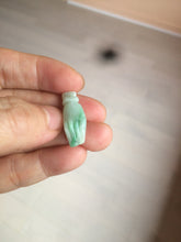 Load image into Gallery viewer, 100% natural type A icy watery sunny green/purple a pearl in my palm (apple of my eye, 掌上明珠) Jadeite jade bead AQ72
