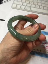 Load image into Gallery viewer, Shopify only. 54mm certified 100% natural Type A icy watery oliy dark green(油青) brown jadeite jade bangle BS103-4060
