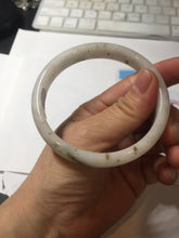 Load image into Gallery viewer, 60mm certified Type A 100% Natural light green white brown Fragrance of Osmanthus in August(八月桂花)Jadeite Jade bangle PA72-6314
