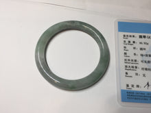 Load image into Gallery viewer, 55.5mm certified 100% natural Type A light green round cut jadeite jade bangle BS104-2525
