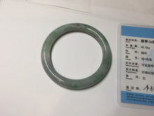 Load image into Gallery viewer, 55.5mm certified 100% natural Type A light green round cut jadeite jade bangle BS104-2525
