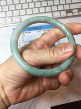 Load image into Gallery viewer, 59.5mm Certified Type A 100% Natural light green round cut jadeite Jade bangle PB257-3256
