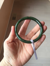 Load image into Gallery viewer, 61mm certified 100% Natural dark green/black nephrite (碧玉) bangle HN69-1573
