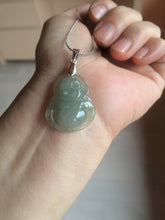 Load image into Gallery viewer, 100% Natural type A dark green/gray happy buddha jadeite Jade pendant necklace group BG8
