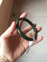 Load image into Gallery viewer, 61mm certified 100% Natural dark green/black nephrite (碧玉) bangle HN69-1573

