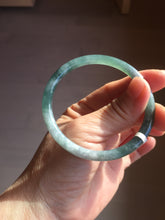 Load image into Gallery viewer, 56.3mm Certified Type A 100% Natural dark green/blue/gray with Guatemala slim round cut Jadeite bangle BG202-8832

