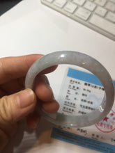 Load image into Gallery viewer, 53mm Certified Type A 100% Natural light green white purple oval Jadeite bangle X160-3838(Etsy 已经列)
