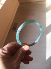 Load image into Gallery viewer, 56.3mm Certified Type A 100% Natural dark green/blue/gray with Guatemala slim round cut Jadeite bangle BG202-8832

