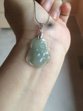 Load image into Gallery viewer, 100% Natural type A dark green/gray happy buddha jadeite Jade pendant necklace group BG8
