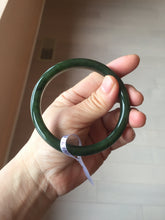 Load image into Gallery viewer, 61mm certified 100% Natural dark green/black nephrite (碧玉) bangle HN69-1573
