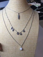 Load image into Gallery viewer, Triple Layer Necklace with 100% natural Type A white light purple Jadeite pendant necklace PH49
