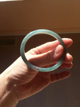 Load image into Gallery viewer, 51.5mm Certified Type A 100% Natural half green/blue half porcelain white Guatemala slim Jadeite bangle PF14-5874
