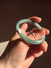 Load image into Gallery viewer, 51.5mm Certified Type A 100% Natural half green/blue half porcelain white Guatemala slim Jadeite bangle PF14-5874
