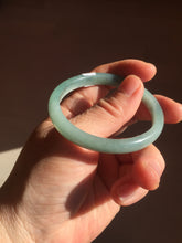 Load image into Gallery viewer, 51.5mm Certified Type A 100% Natural half green/blue half porcelain white Guatemala slim Jadeite bangle PF14-5874

