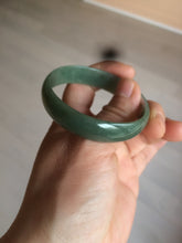 Load image into Gallery viewer, 51.6mm certified Type A 100% Natural oily dark green  thin style Jadeite jade bangle M87-2820
