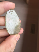Load image into Gallery viewer, Type A 100% Natural Icy Watery Light Green gray (淡油冰)Jadeite Jade Greatest of All Time Goat Pendant PC229
