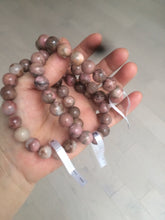 Load image into Gallery viewer, 10-10.3mm 100% natural pink/black rose stone (Rhodonite) bracelet SY41
