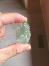 Load image into Gallery viewer, Type A 100% Natural Icy Watery Light Green gray (淡油冰)Jadeite Jade Greatest of All Time Goat Pendant PC230
