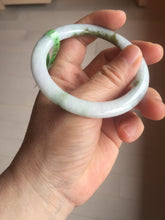 Load image into Gallery viewer, 53.6mm 100% natural Type A brown green white flat round cut jadeite jade bangle F58-7010
