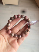 Load image into Gallery viewer, 10-10.3mm 100% natural pink/black rose stone (Rhodonite) bracelet SY41

