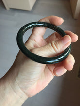 Load image into Gallery viewer, 59mm 100% Natural Dark Green/Black Meteorite Starry Night Sky Galaxy Nephrite Bangle HN179-0578

