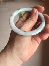 Load image into Gallery viewer, 53.6mm 100% natural Type A brown green white flat round cut jadeite jade bangle F58-7010
