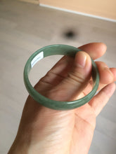 Load image into Gallery viewer, 51.6mm certified Type A 100% Natural oily dark green  thin style Jadeite jade bangle M87-2820
