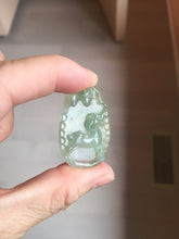 Load image into Gallery viewer, Type A 100% Natural Icy Watery Light Green gray (淡油冰)Jadeite Jade Greatest of All Time Goat Pendant PC230
