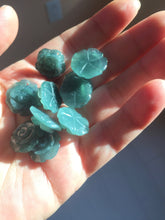 Load image into Gallery viewer, 100% Natural blue green gray Guatemala jadeite Jade flower pendant group AR113
