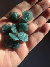 Load image into Gallery viewer, 100% Natural blue green gray Guatemala jadeite Jade flower pendant group AR113
