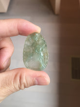 Load image into Gallery viewer, Type A 100% Natural Icy Watery Light Green gray (淡油冰)Jadeite Jade Greatest of All Time Goat Pendant PC230
