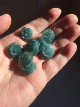 Load image into Gallery viewer, 100% Natural blue green gray Guatemala jadeite Jade flower pendant group AR113
