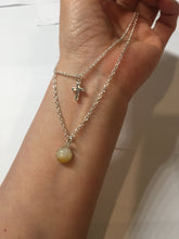 Load image into Gallery viewer, Double Layer Necklace with 100% natural Type A white yellow Jadeite pendant necklace PH50
