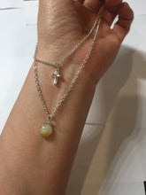 Load image into Gallery viewer, Double Layer Necklace with 100% natural Type A white yellow Jadeite pendant necklace PH50
