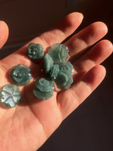 Load image into Gallery viewer, 100% Natural blue green gray Guatemala jadeite Jade flower pendant group AR113
