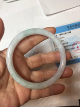 Load image into Gallery viewer, 60.4mm Certified Type A 100% Natural light green white purple round cut jadeite Jade bangle B259-3206
