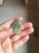 Load image into Gallery viewer, Type A 100% Natural Icy Watery Light Green gray (淡油冰)Jadeite Jade Greatest of All Time Goat Pendant PC230
