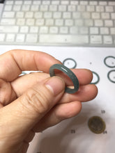 Load image into Gallery viewer, 19.6mm size 9 3/4 100% natural type A icy watery green/blue slim style Guatemala jadeite jade band ring group PE130
